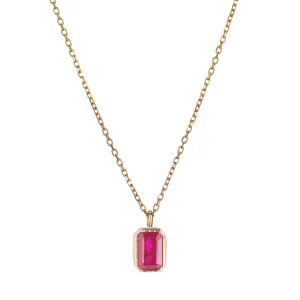 Emerald Cut Ruby Wisp Necklace (ready to ship option)*