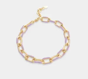 Enamel Paperclip Chain Bracelet