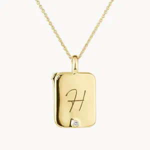 Engravable Rectangle Flip Locket Necklace in Gold