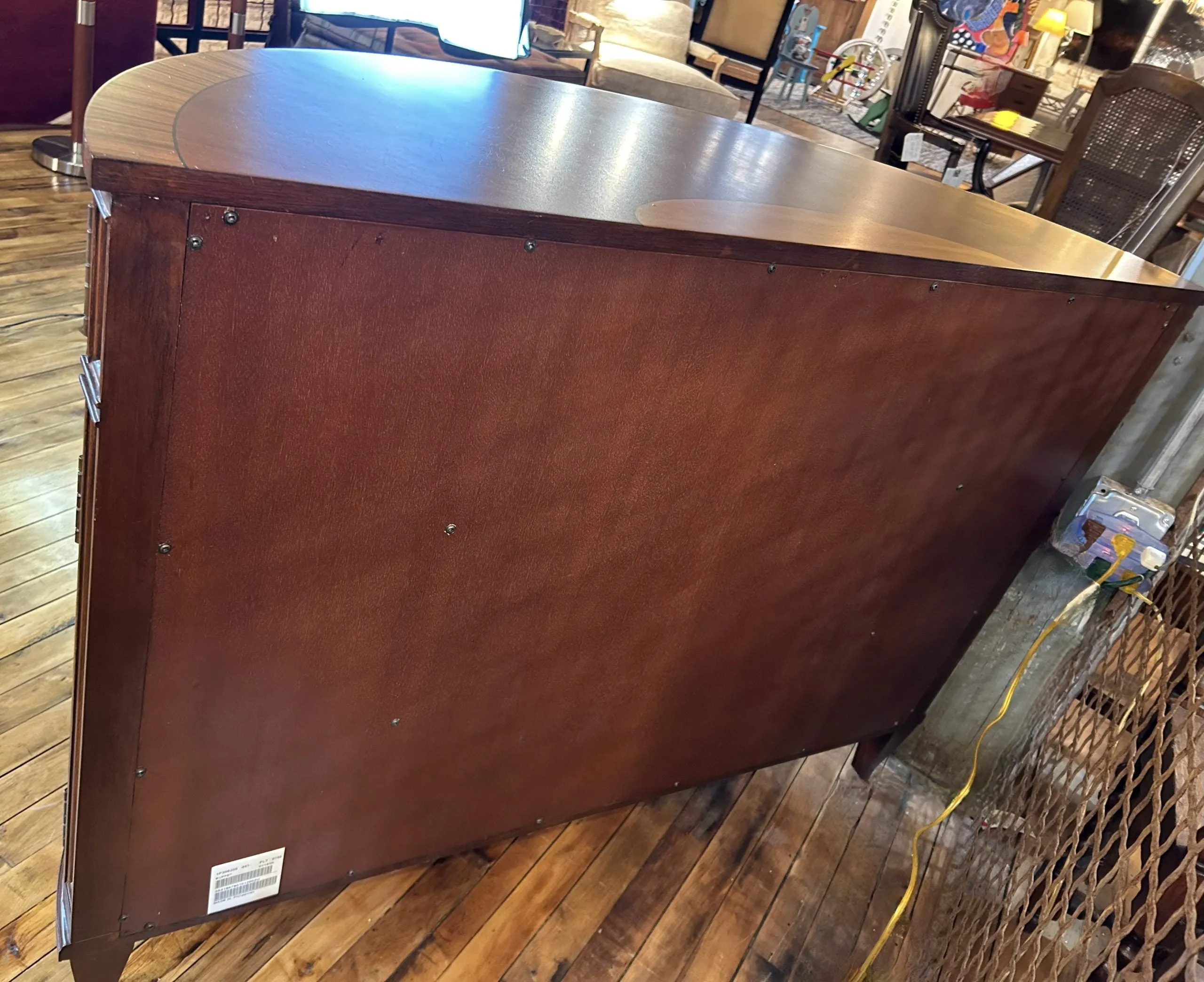 Ethan Allen Regency Inlaid Mahogany Demilune Sideboard or Bar Cabinet