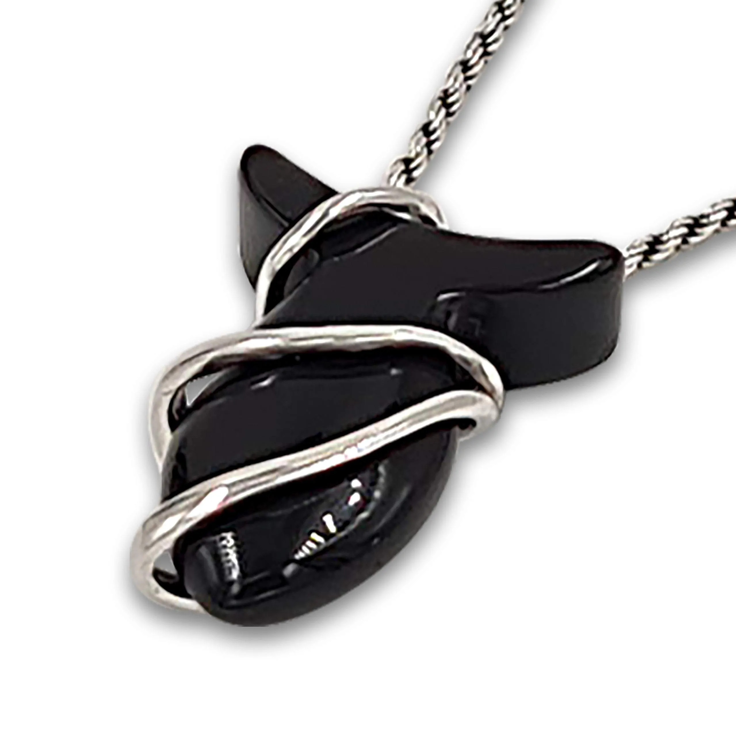 Fish pendant - Onyx stone