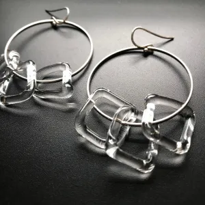 Flameworked Glass Hoop Earrings by Melanie Davies Persia