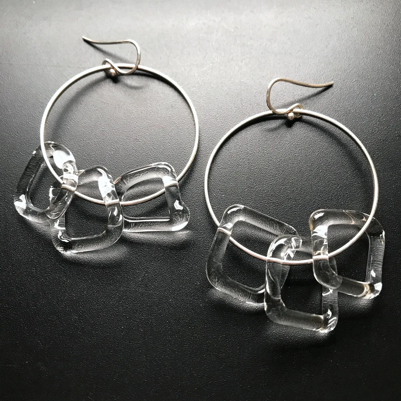 Flameworked Glass Hoop Earrings by Melanie Davies Persia