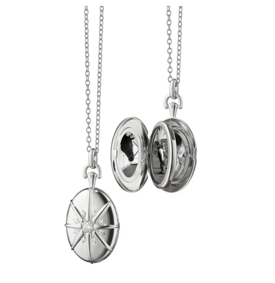 Four image silver star Locket-44427