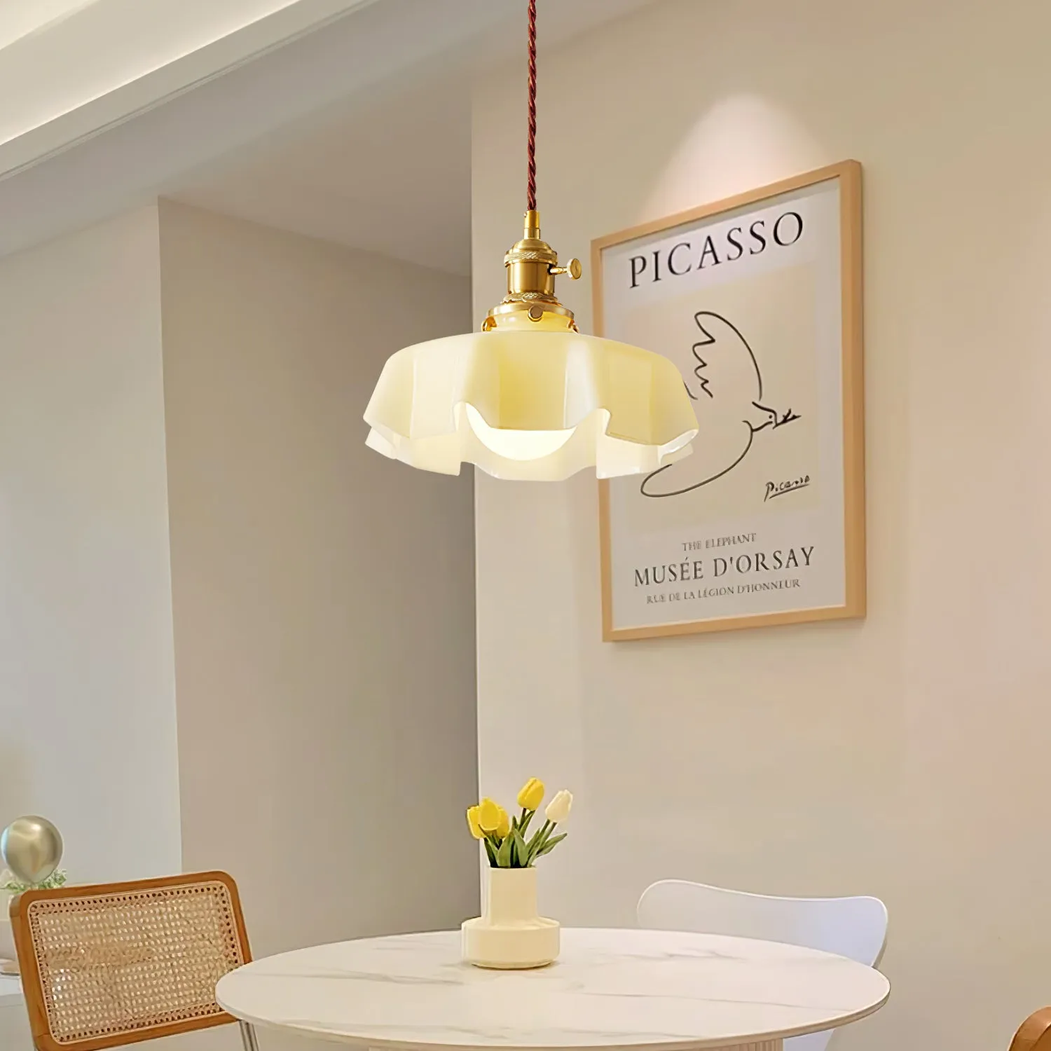 French Flower Pendant Light