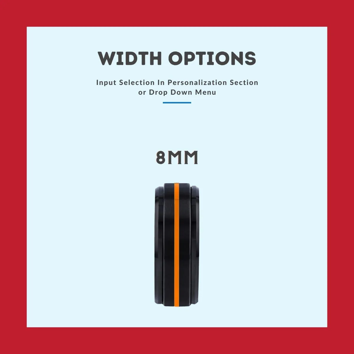 GARLAND | Multi Color Wood, Black Tungsten Ring, Orange Groove, Stepped Edge