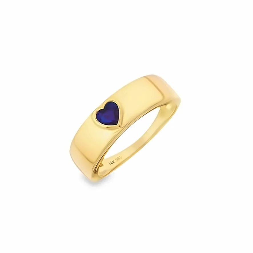 Gemstone Heart Gold Band (More Colors available)