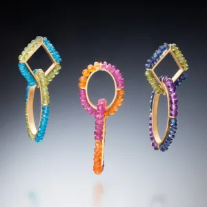 Gemstone Link Earrings (gold)