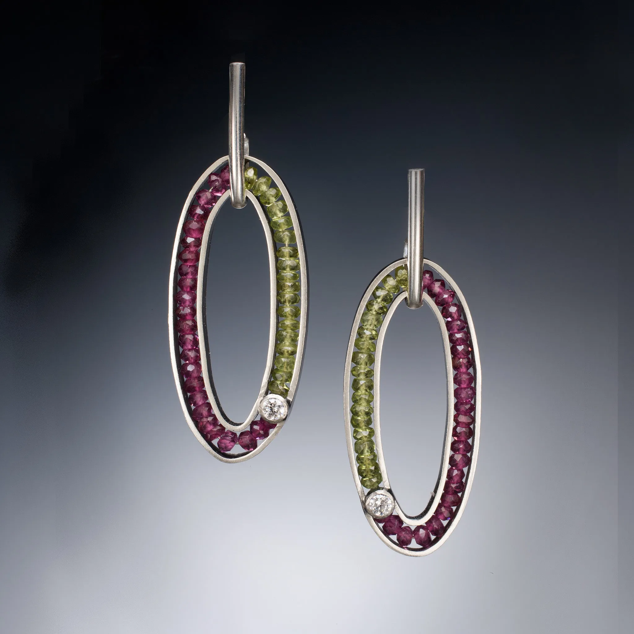 Gemstone Oval Earring (purple)