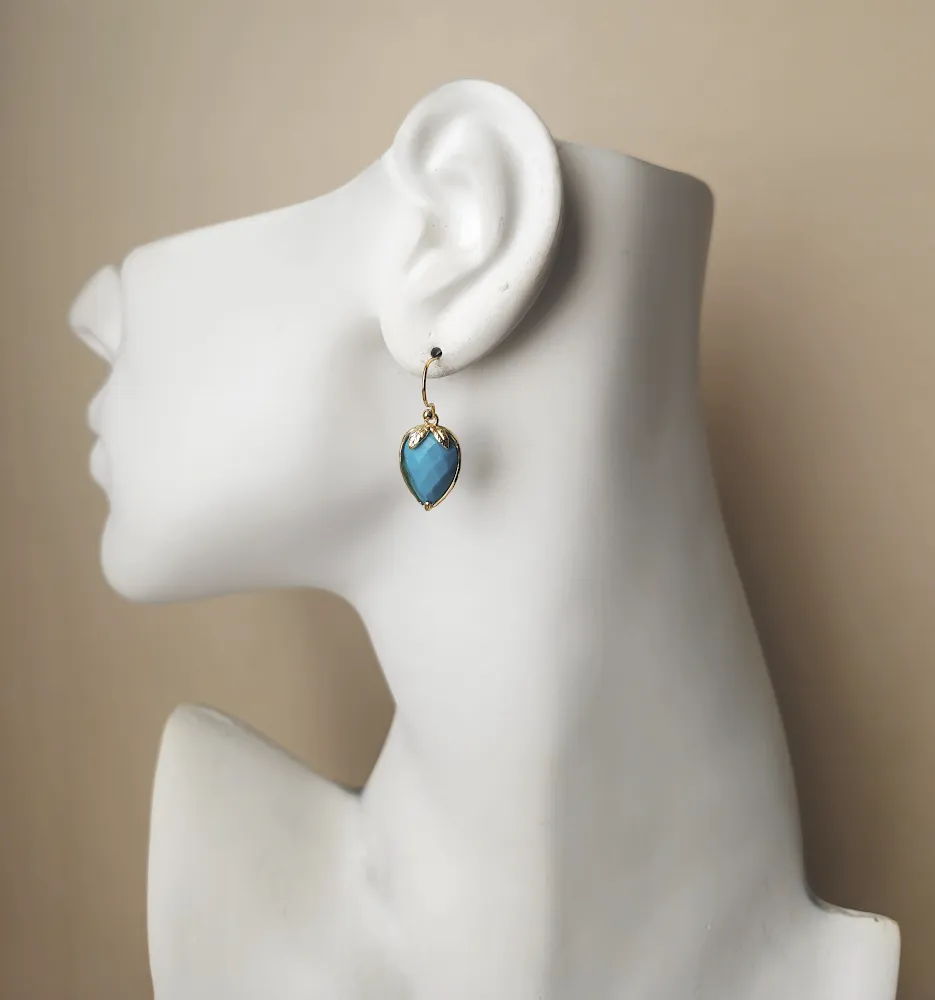 Gemstone Strawberries Single Drop Earrings