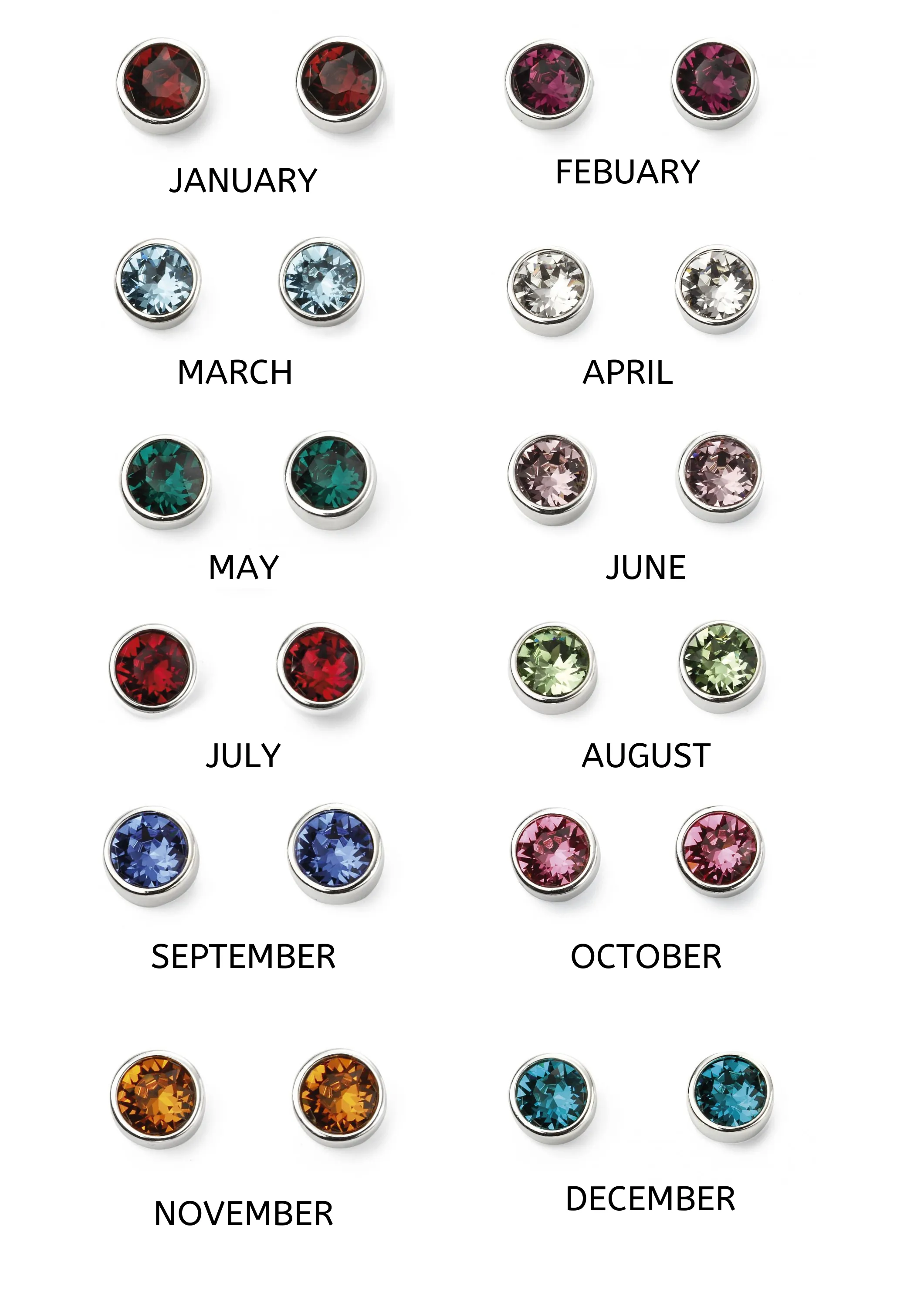 Gemstone Stud Earrings
