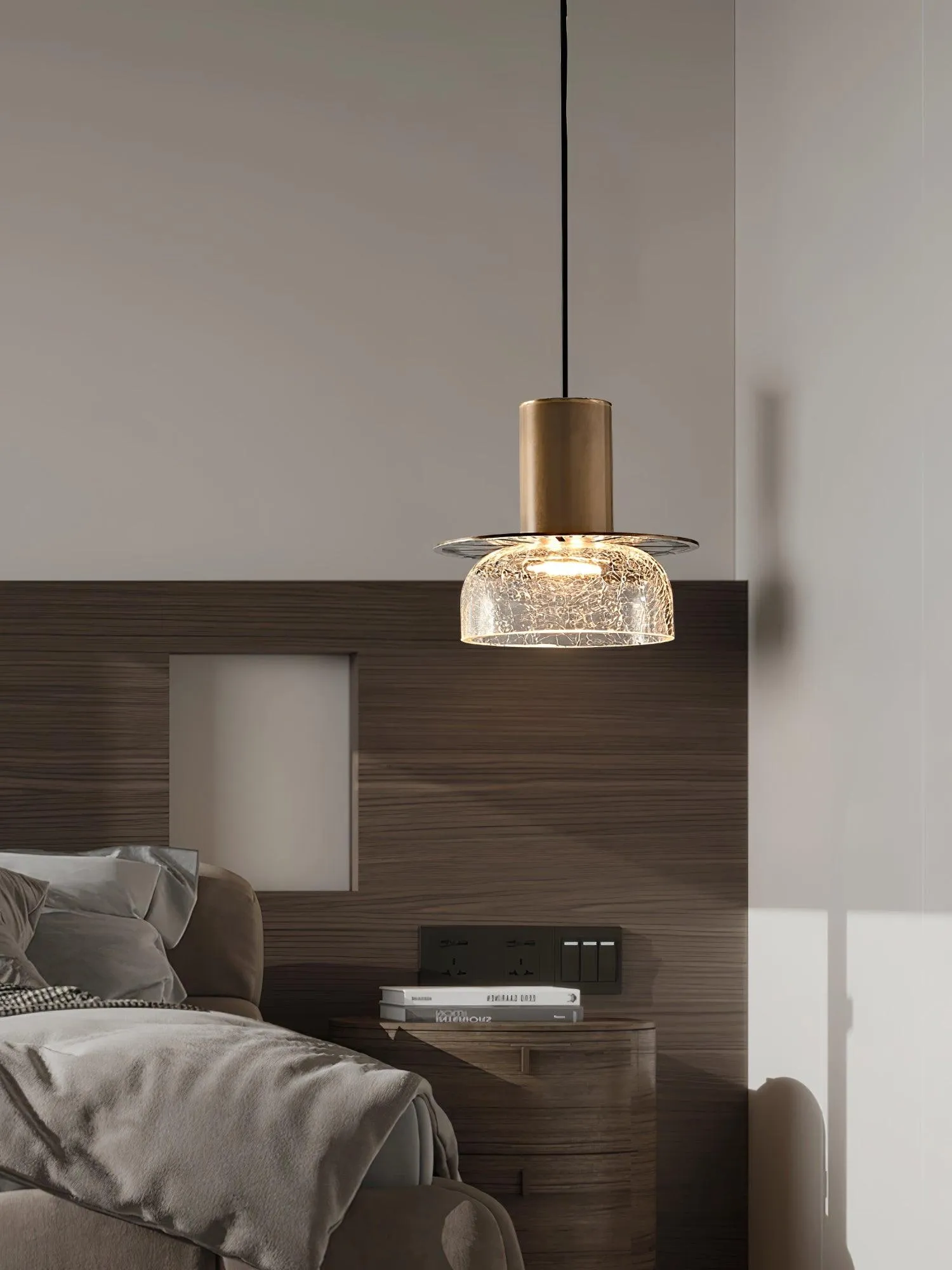 Glacier Crackle Glass Pendant Lamp