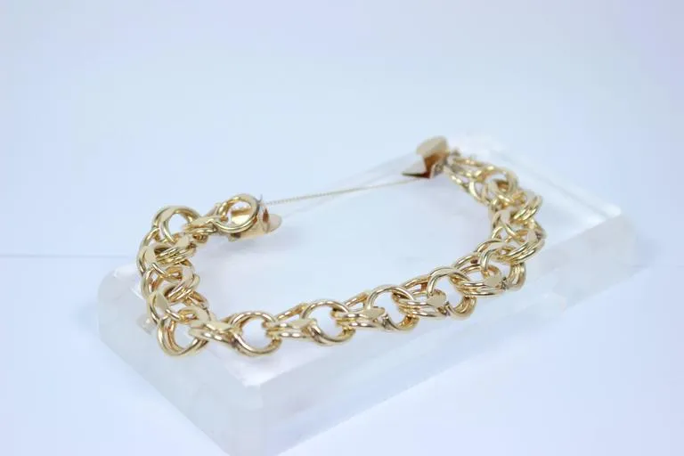 GOLD Chain Link Bracelet with 14 Karat Yellow Gold