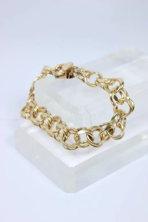 GOLD Chain Link Bracelet with 14 Karat Yellow Gold