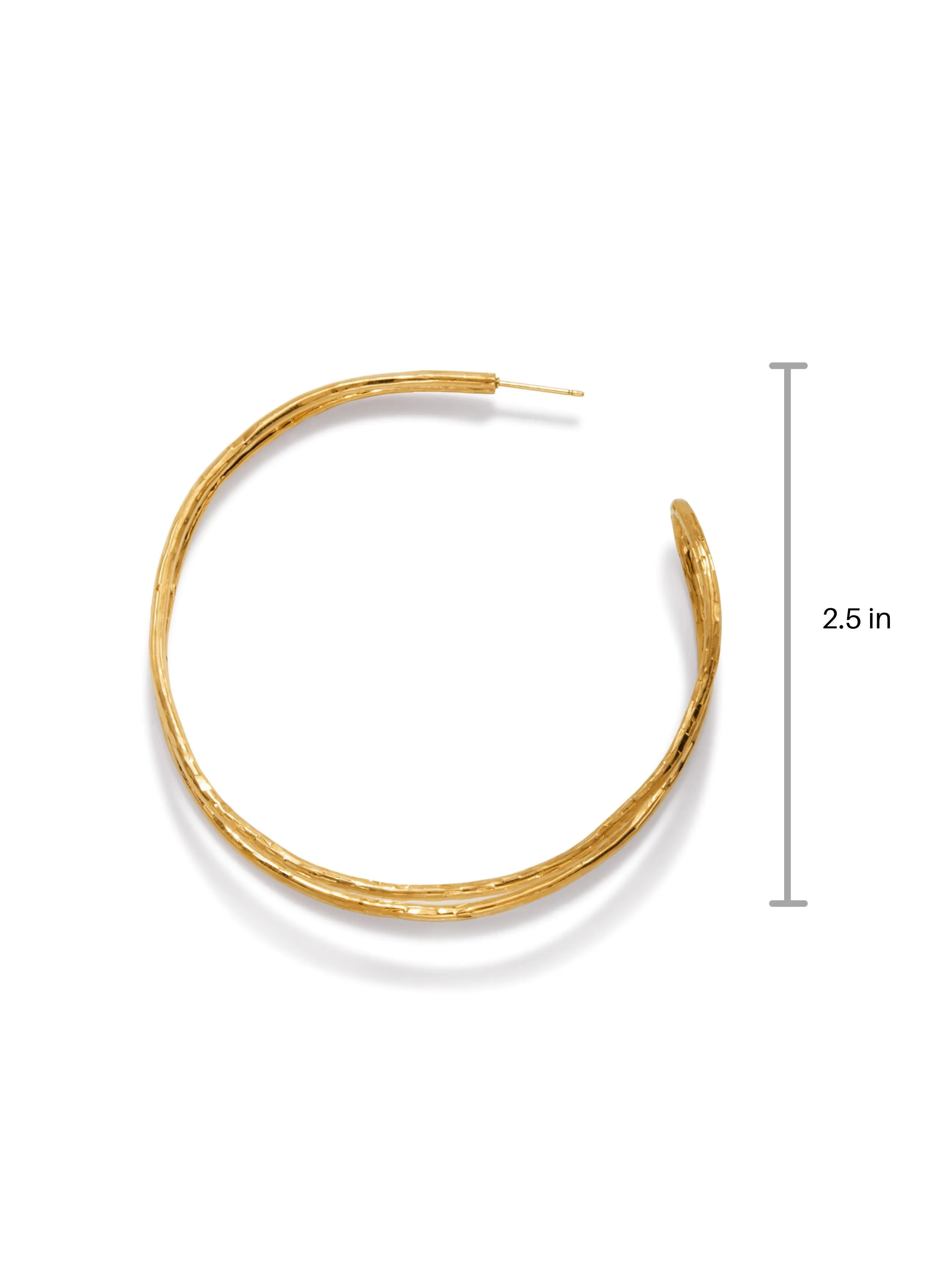 Gold Mimi Hoop Post Earrings