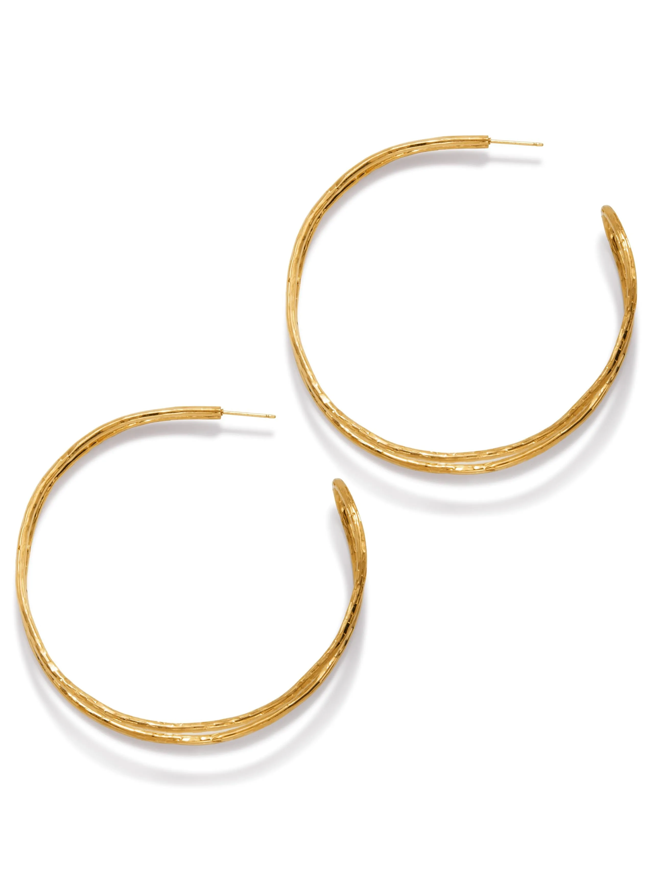 Gold Mimi Hoop Post Earrings