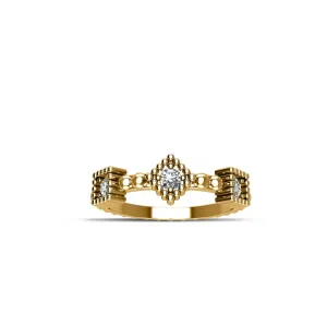 Gold Plated over Sterling Silver CZ Fashion Stackable Ring