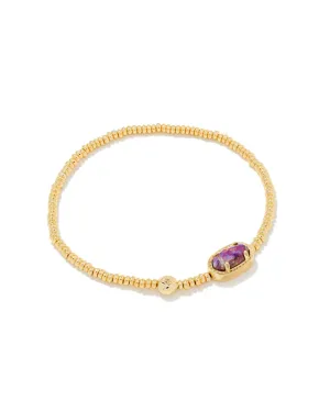 Grayson Stretch Bracelet Gold - Bronze Veined Purple Turquoise