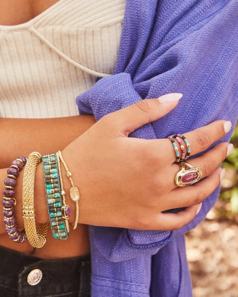 Grayson Stretch Bracelet Gold - Bronze Veined Purple Turquoise