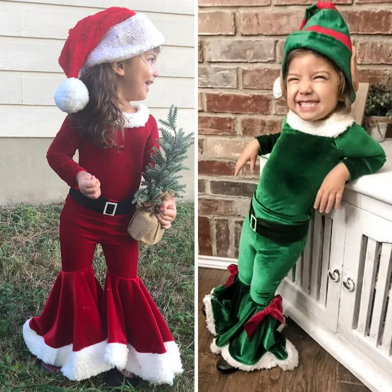 Green Coral Velvet Santa Costume