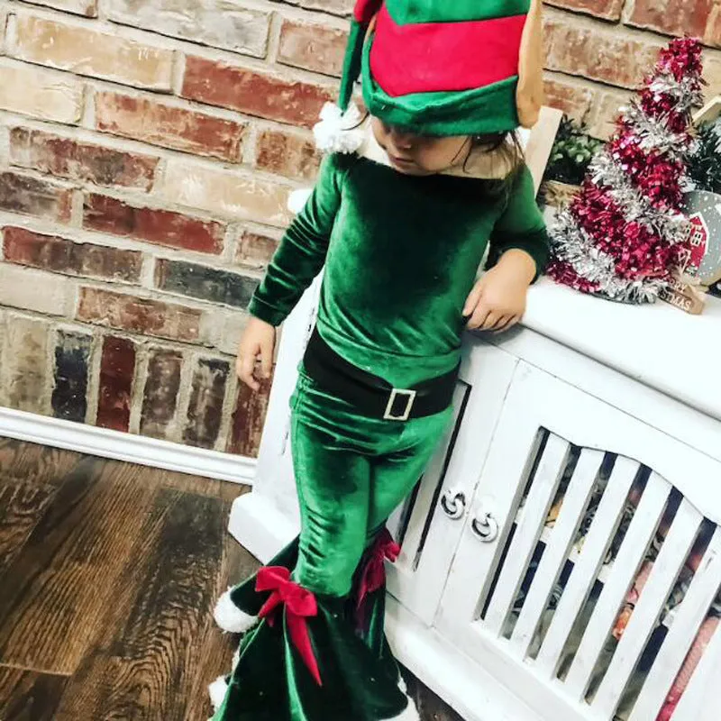 Green Coral Velvet Santa Costume