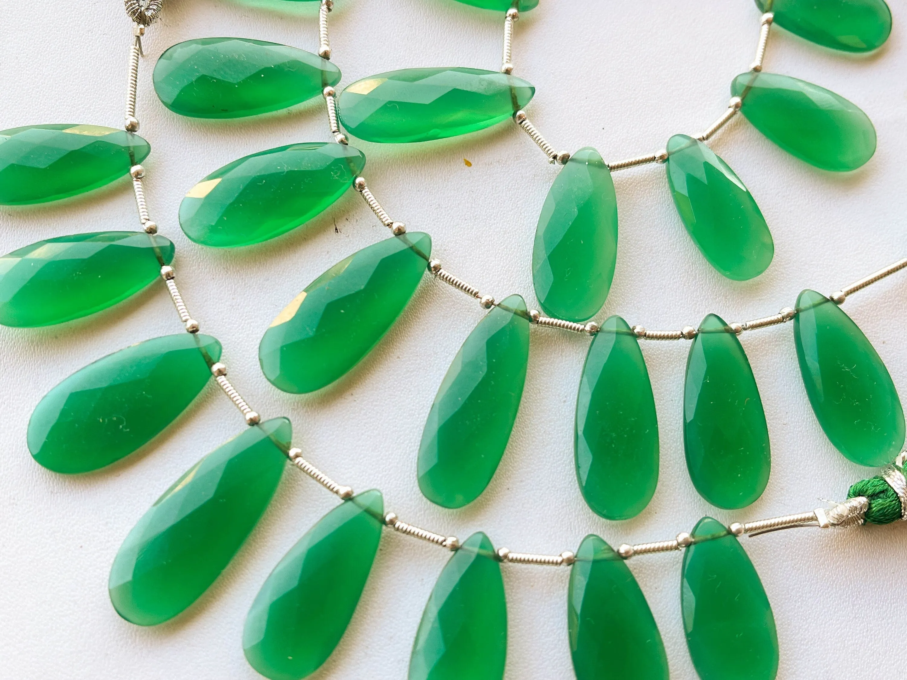 Green Onyx Pear Shape Briolette beads