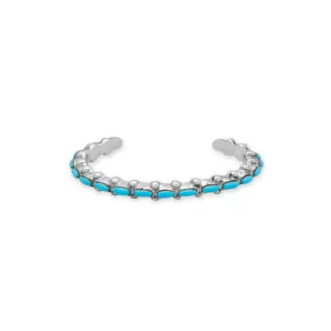 Handmade Junior's Oval Turquoise Cuff Bracelet