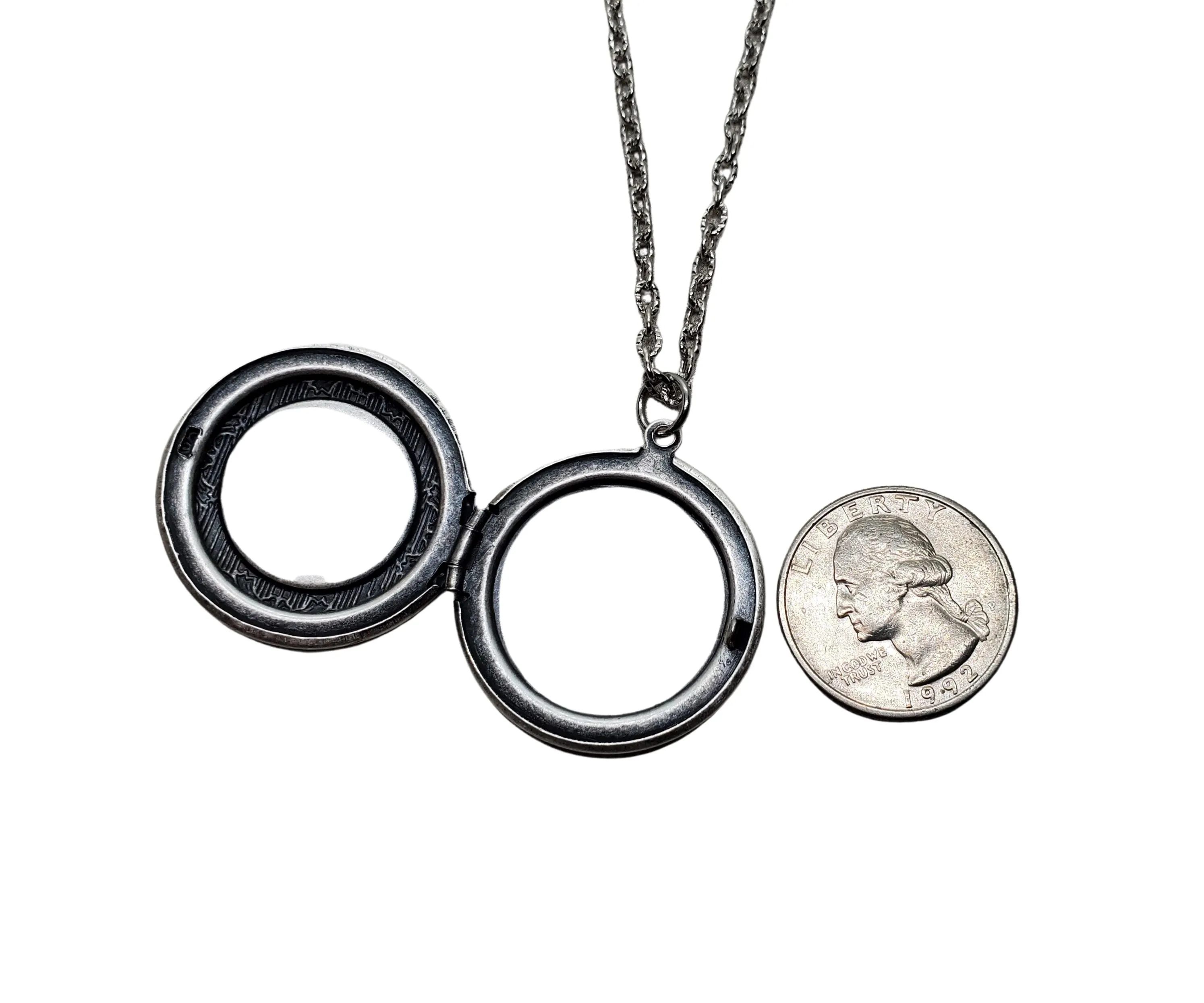 Handmade Oxidized Silver Bee Locket Necklace