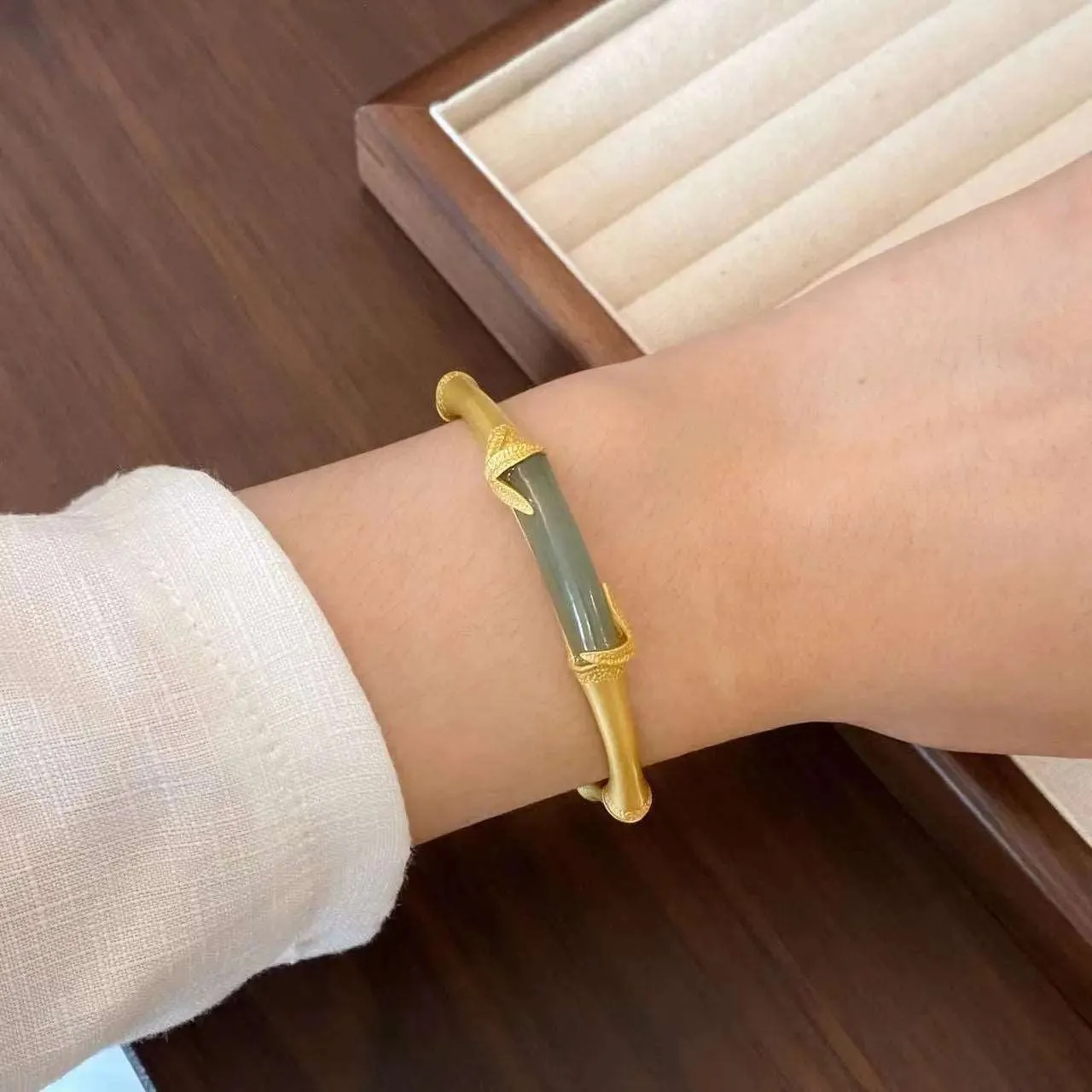 Handmade S925 Silver Bamboo Joint Bracelet