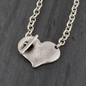 'Heart in Front' Necklace - Silver