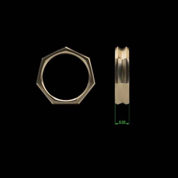 Heptagon Seven Sided Ring