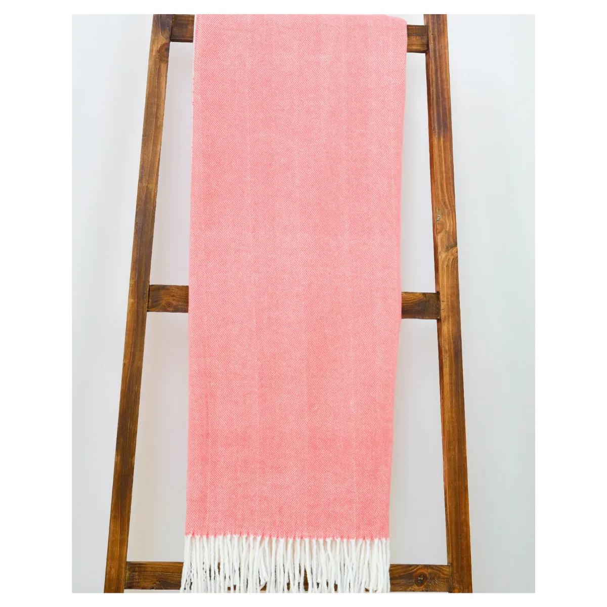 Herringbone Throw Blanket, Coral Island