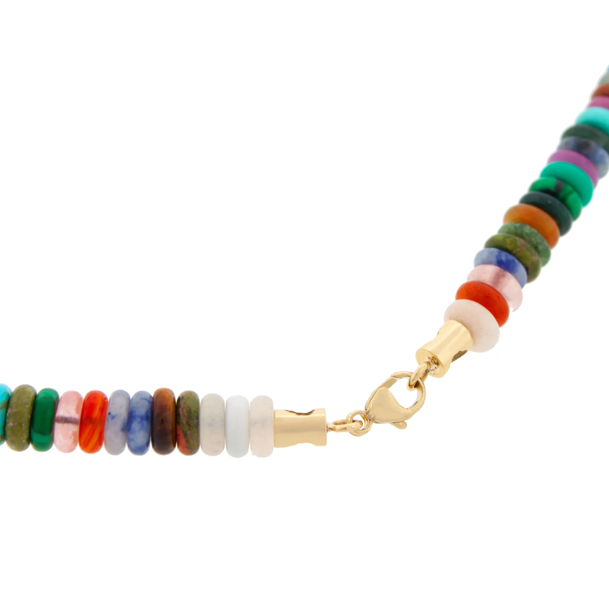 Hexagon Tiger's Eye Bolt with White Diamonds Choker