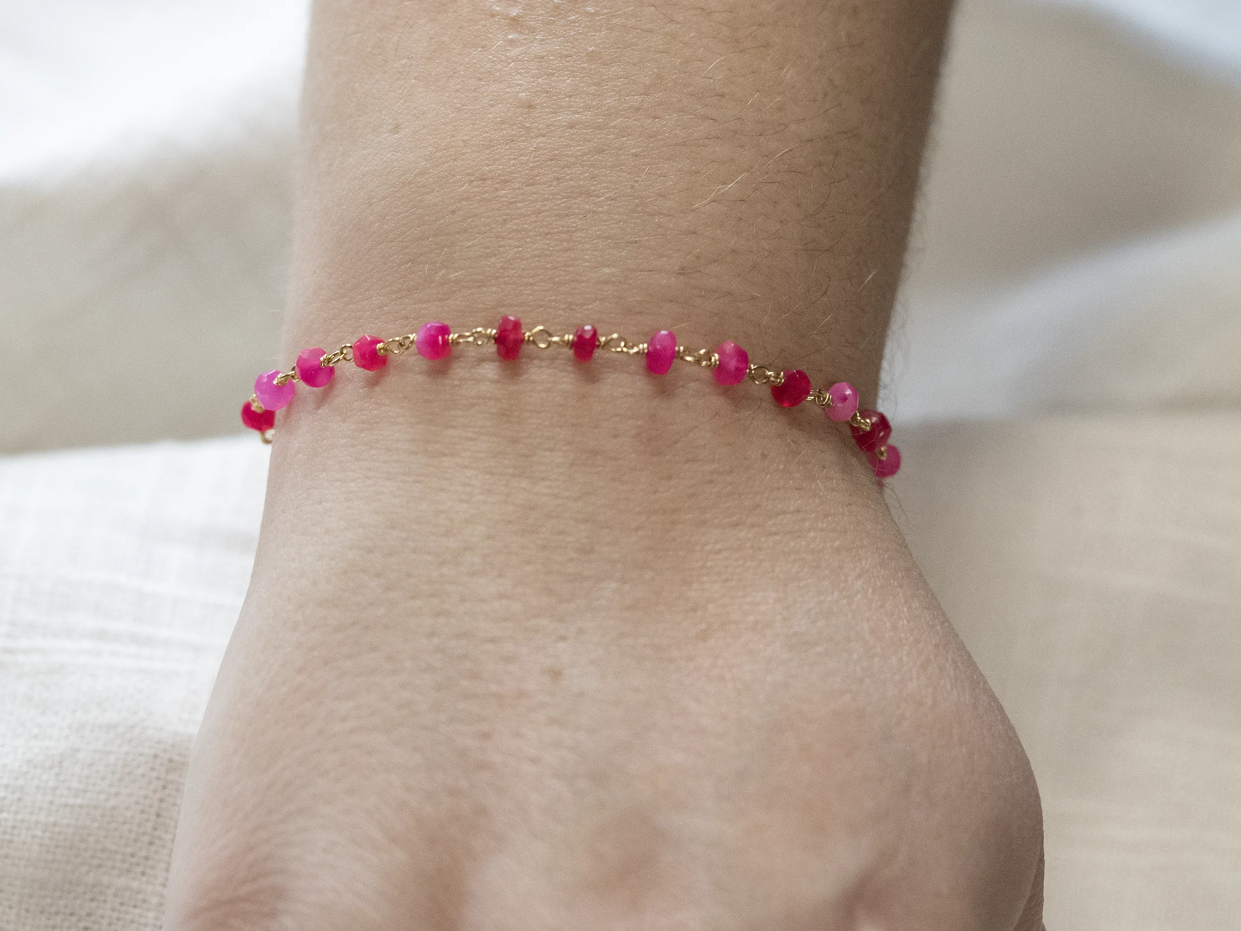 Hot Pink Rosary Bracelet