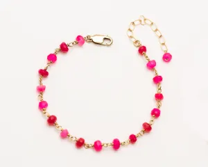 Hot Pink Rosary Bracelet