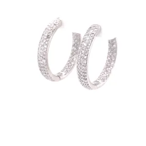 Inside Out Pave Diamond Hoop Earrings
