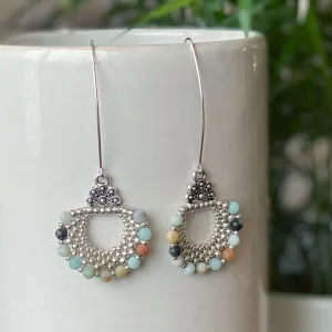 Jewelry Kit, Bubbles Gemstone Earring Set, Matte Gold Amazonite - Limited Edition
