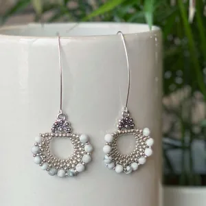 Jewelry Kit, Bubbles Gemstone Earring Set, Matte Howlite - Limited Edition