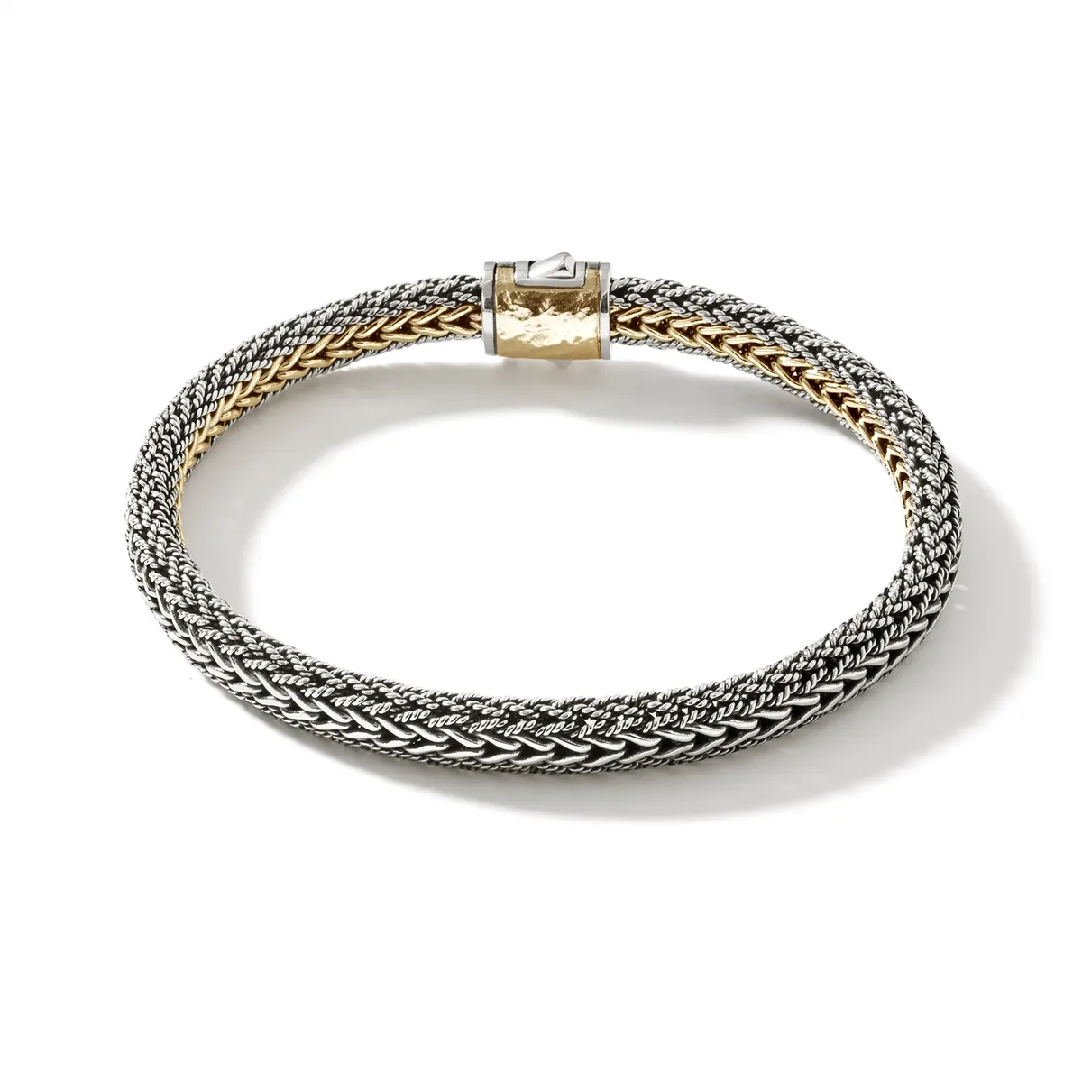 John Hardy Classic Chain Silver and 18K Bonded Gold 7mm Reversible Bracelet