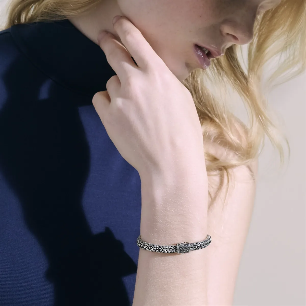 John Hardy Classic Chain Silver and 18K Bonded Gold 7mm Reversible Bracelet