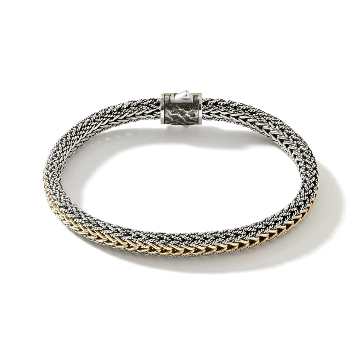John Hardy Classic Chain Silver and 18K Bonded Gold 7mm Reversible Bracelet
