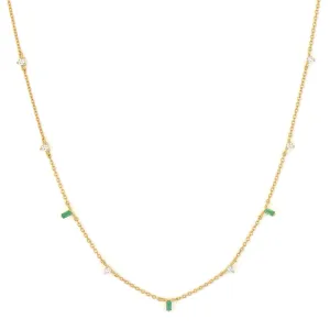 Jude Frances Emerald Floating Cluster Necklace