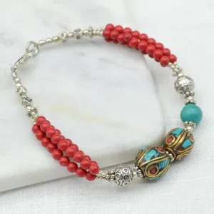 Kailash Coral Tibetan Bracelet
