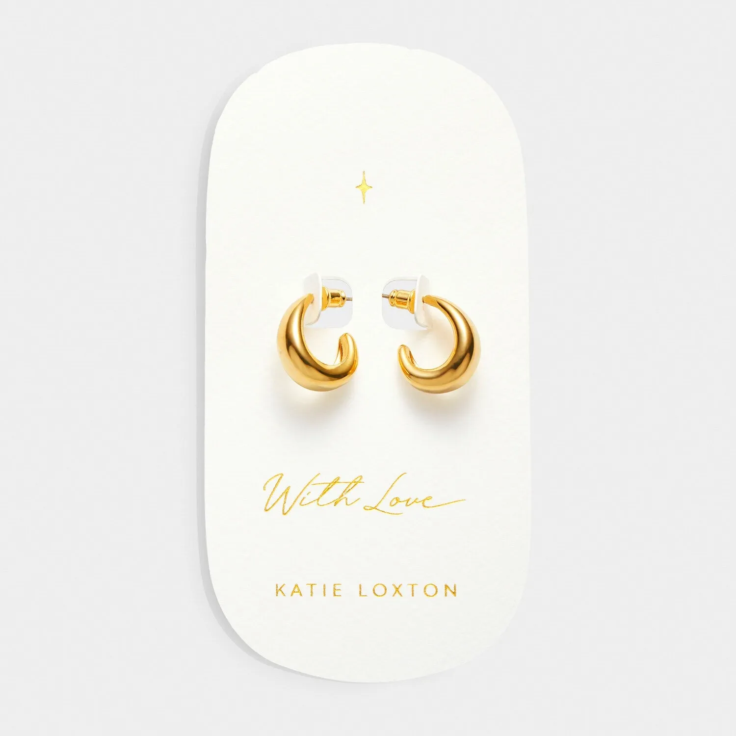 Katie Loxton 'With Love' Waterproof Signet Hoop Earrings