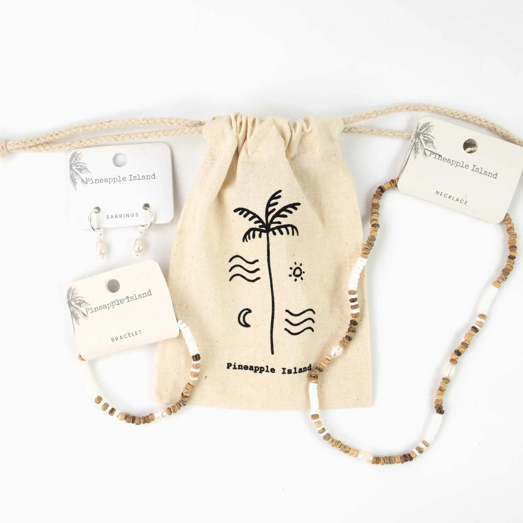 Kauai Puka Shell & Pearl Necklace and Earring Set