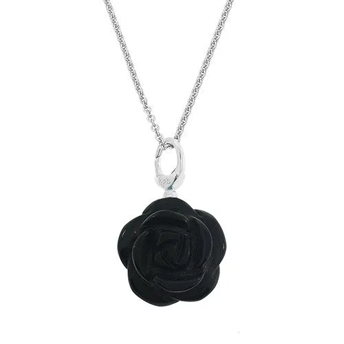 Large Gemstone Rose Pendant Sterling Silver I Jan Leslie