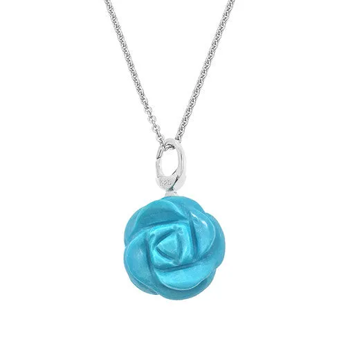 Large Gemstone Rose Pendant Sterling Silver I Jan Leslie