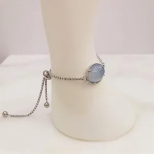 Lavender Chalcedony Jeweled Slider Bracelet