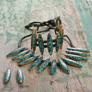 Leaved Turquoise Handmade Necklace Set