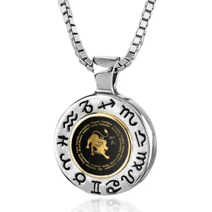 Leo Gift for Women or Men | Silver Zodiac Sign Necklace